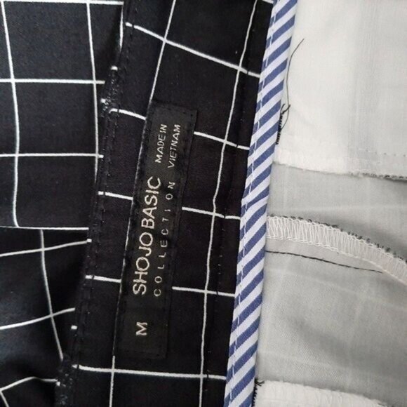 SHOJO | Crop Pants Neutral Window Pane Check Pattern Sz S - Picture 9 of 10